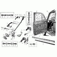 The door handle assembly outdoor kit (Moskvich 408) (408-6105210)
